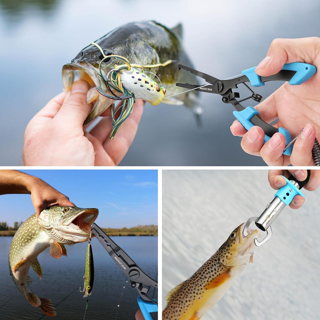 Mossy Oak Fishing Tools Kit – Fishing Plier and Fish Lip Gripper Set