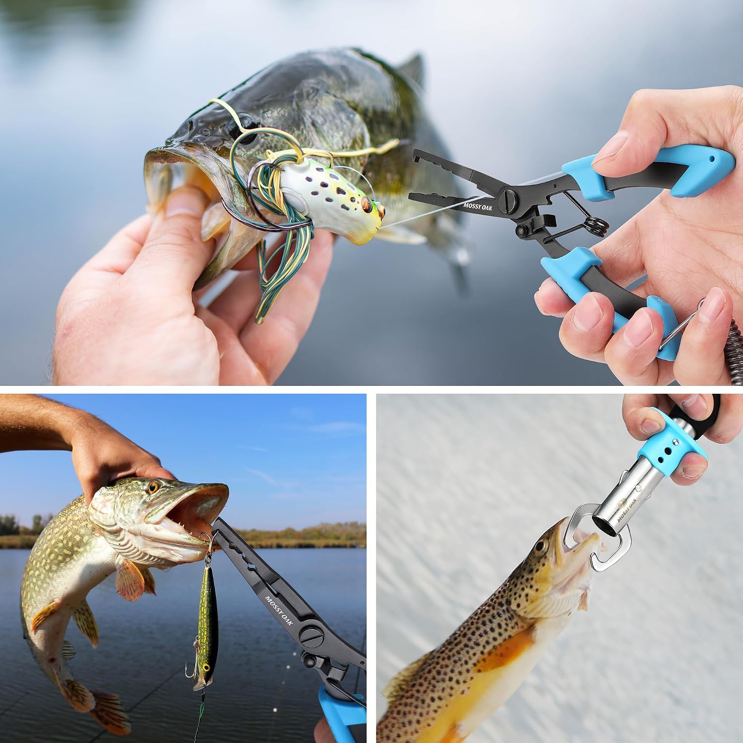 Mossy Oak Fishing Tools Kit – Fishing Plier and Fish Lip Gripper Set