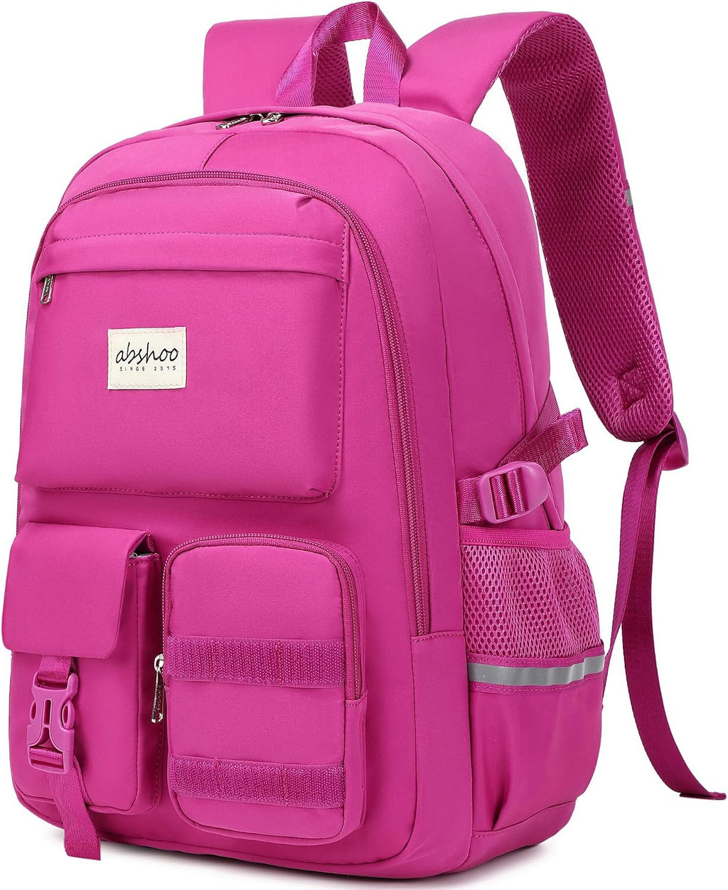 abshoo Big Student Laptop Backpack For College Women Middle High School Teen Girls Bookbag Travel Daypack (Hot Pink)