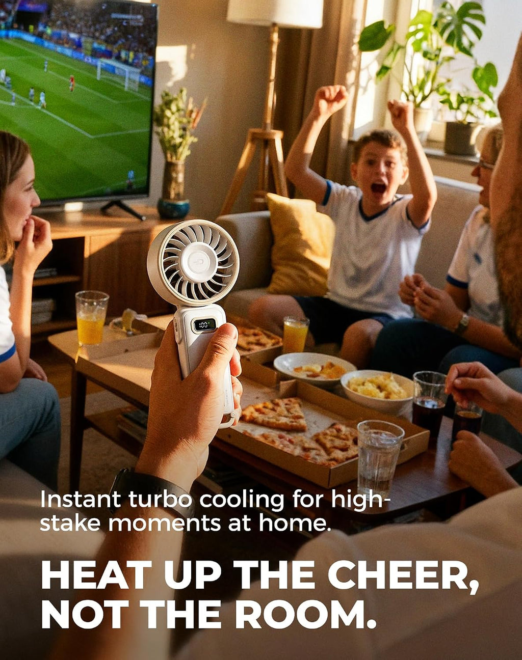 Diveblues Portable Turbo Fan, 100 Speed Handheld Fan with Strong Airflow, Foldable 4 in 1 Personal Fan for Neck, Desk & Travel, USB-C Rechargeable, Lightweight for Summer, Concerts & Outdoor Use