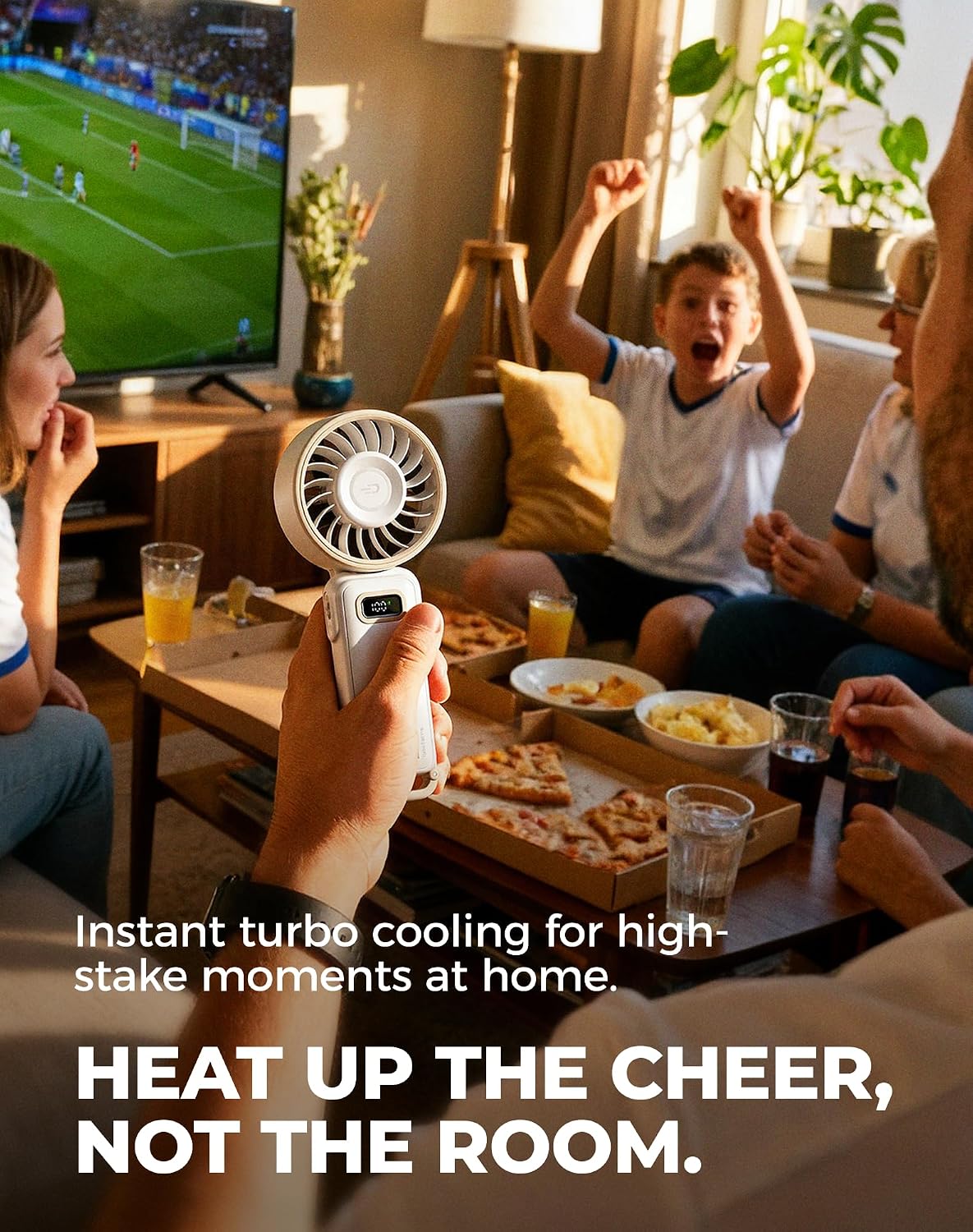 Diveblues Portable Turbo Fan, 100 Speed Handheld Fan with Strong Airflow, Foldable 4 in 1 Personal Fan for Neck, Desk & Travel, USB-C Rechargeable, Lightweight for Summer, Concerts & Outdoor Use
