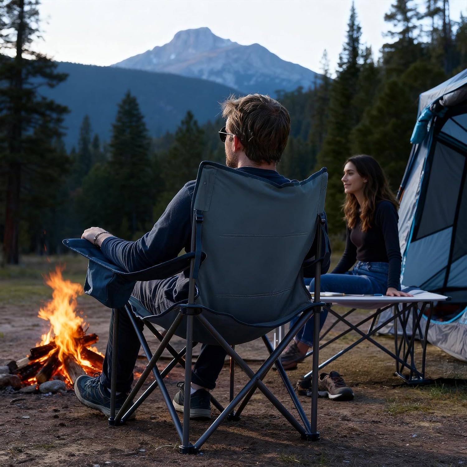 TIMBER RIDGE 2 Pack Oversized Folding Camping Chair for Adults