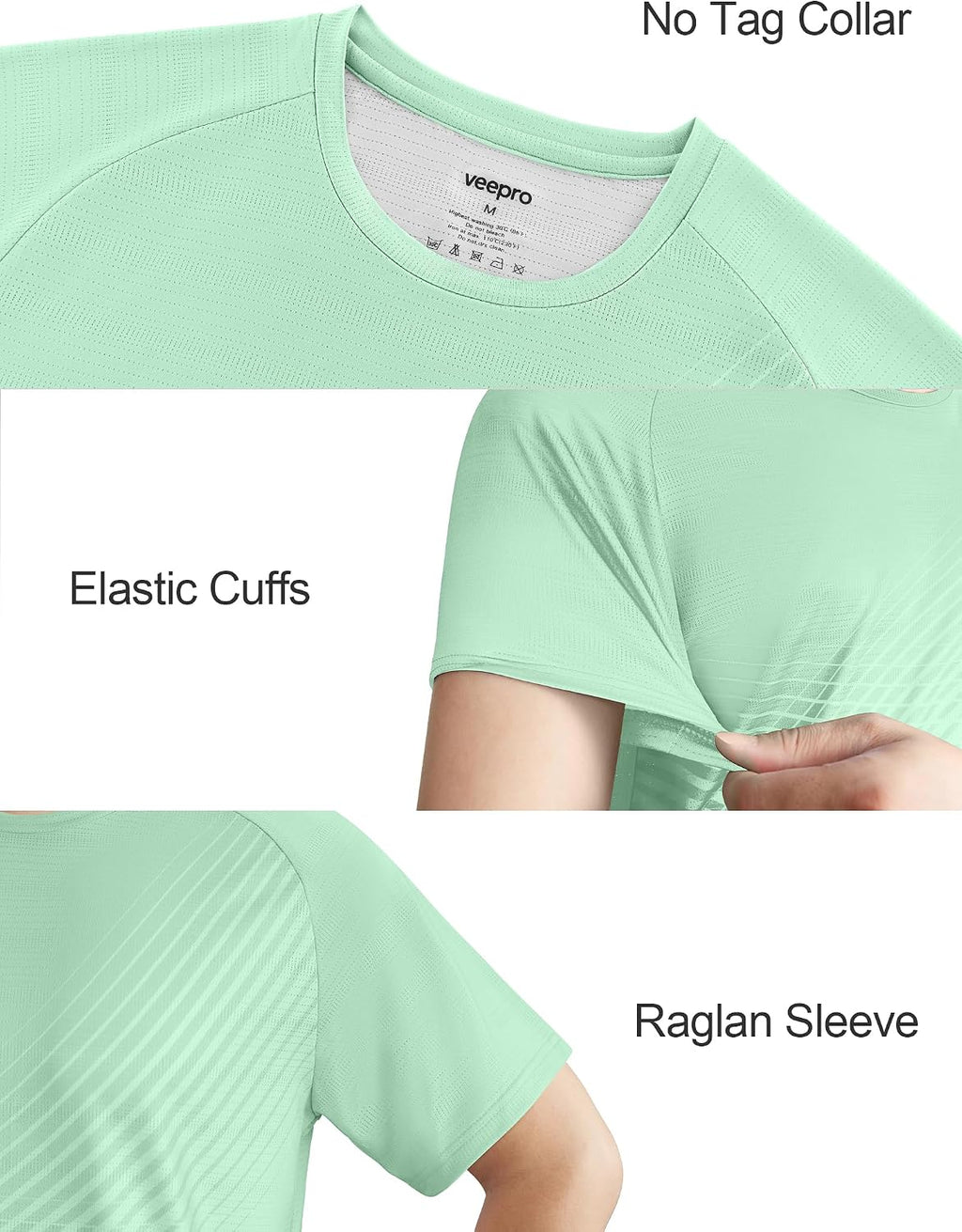 Men's Athletic Running T-Shirts Quick Dry Gym Workout Shirts Sports Tops