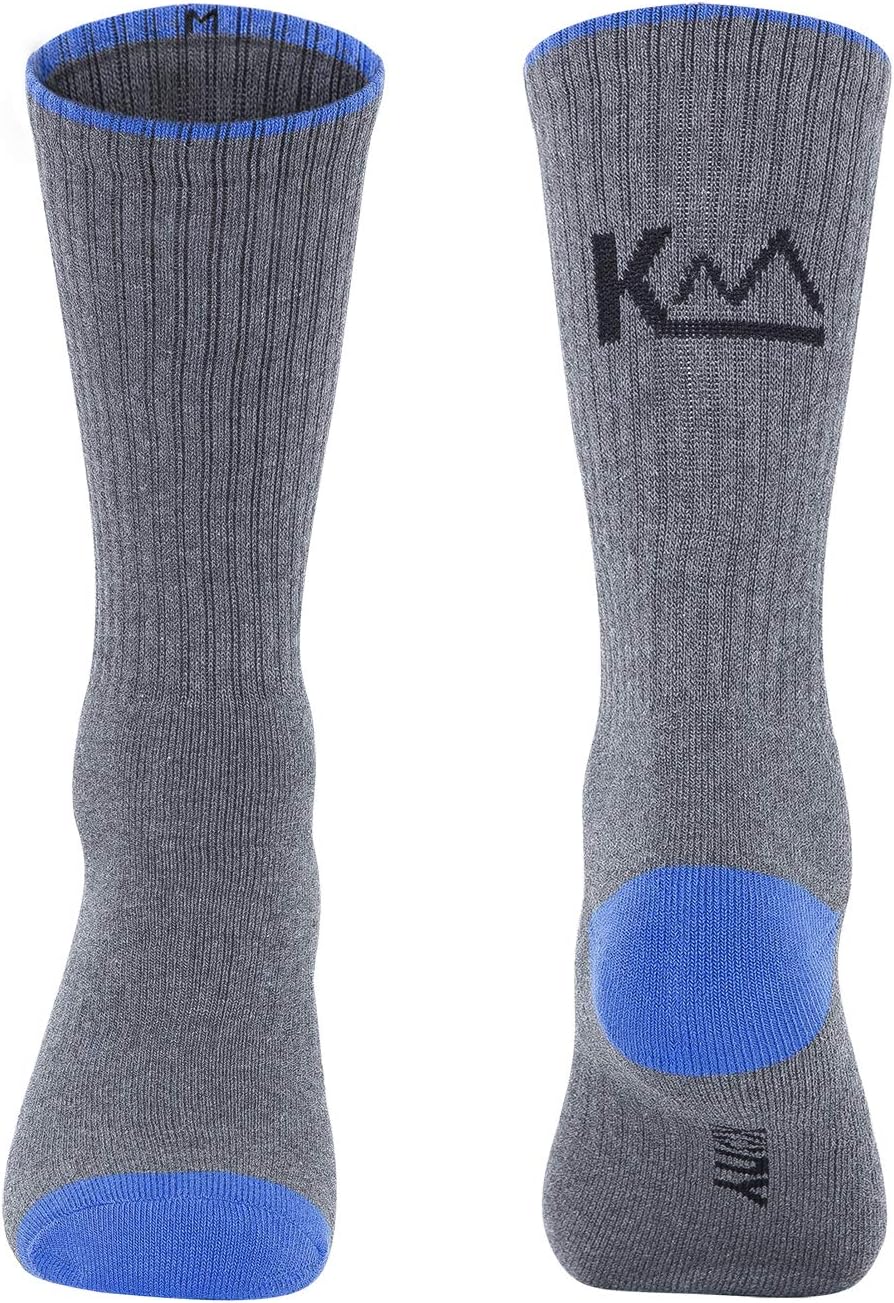 KONY Men's Cotton Hiking Work Boot Crew Socks Full Cushion 5 Pairs
