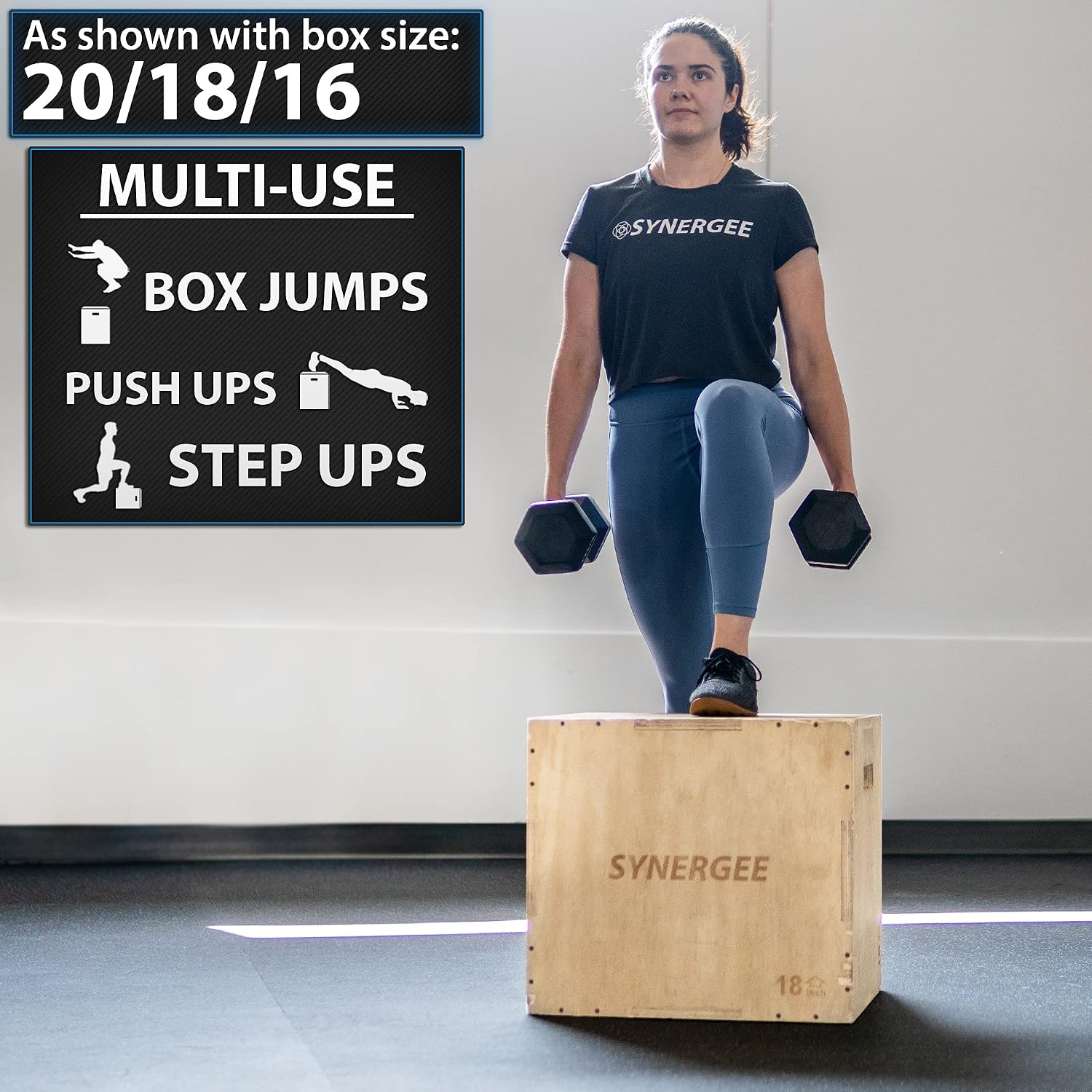 Synergee 3 in 1 Wood Plyo Box – Multiple Sizes