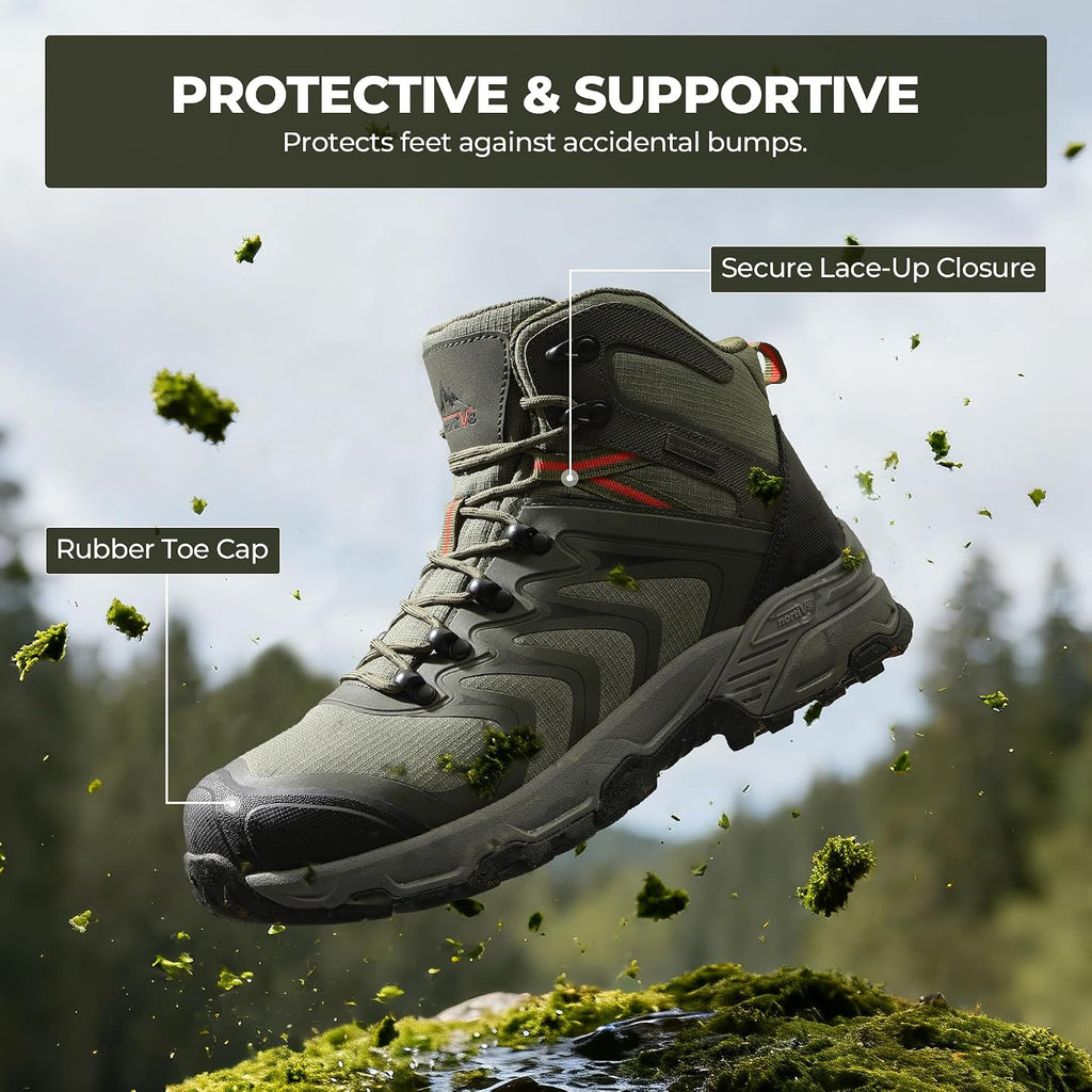 NORTIV 8 Men's Waterproof PRO Hiking Boots Outdoor Lightweight Non-Slip Arch Support Trekking Camping Ankle Boots Armadillo Update