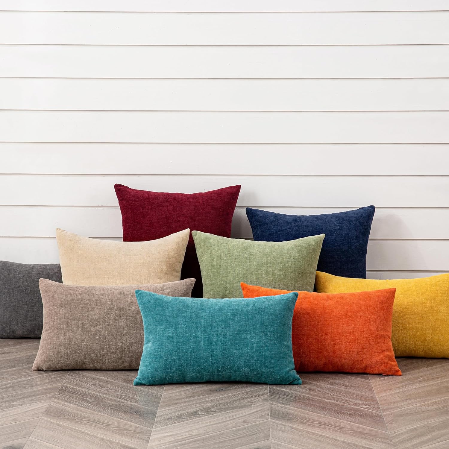 GAWAMAY Decorative Couch Throw Pillow Covers 18x18 Inch Set of 2 Beige