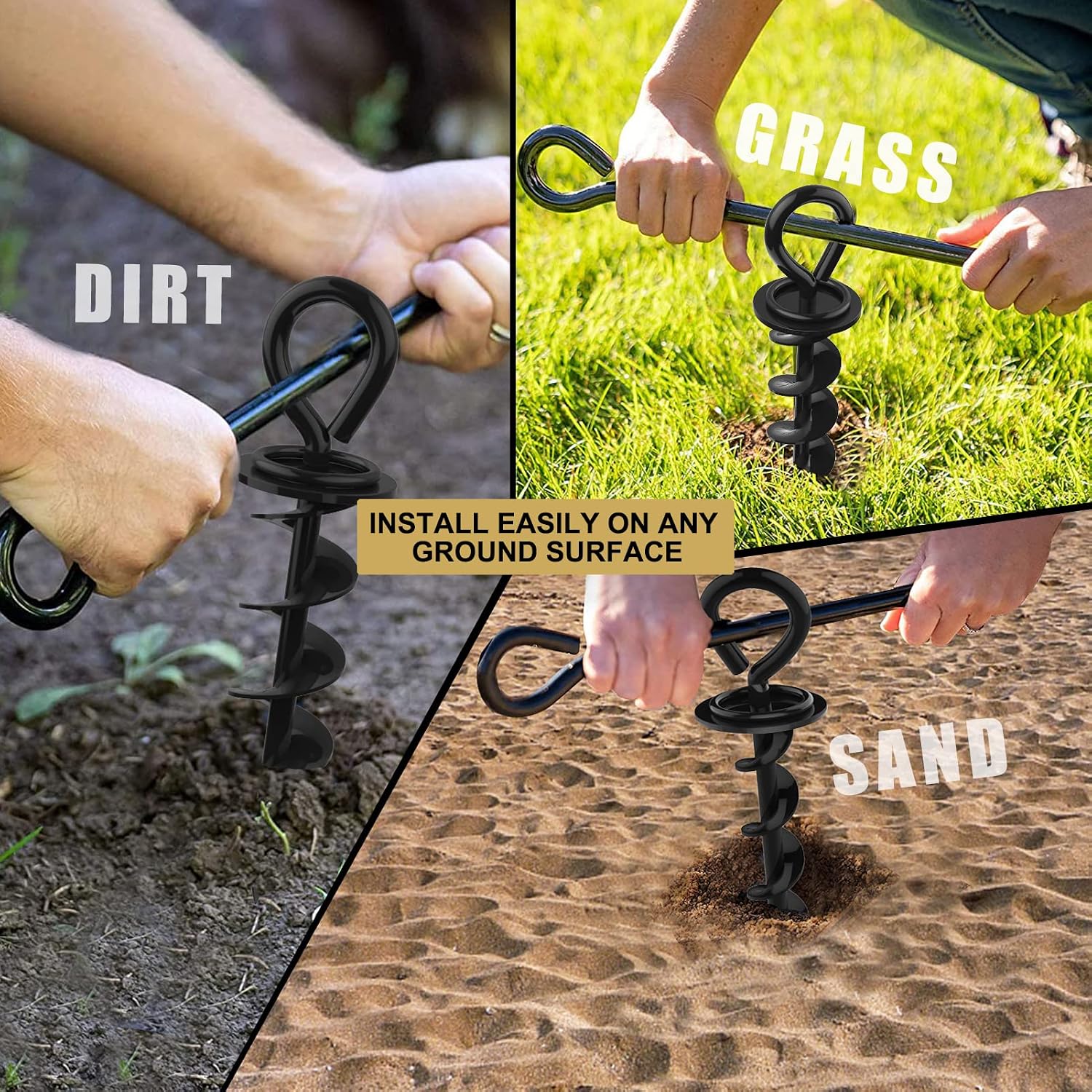 Eurmax USA 2-Pack Heavy Duty Dog Tie Out Stake, No-Tangle In Ground Anchor Runner for Large Dogs up to 210 Lbs - Perfect for Yard, Beach and Camping (Medium,Orange)
