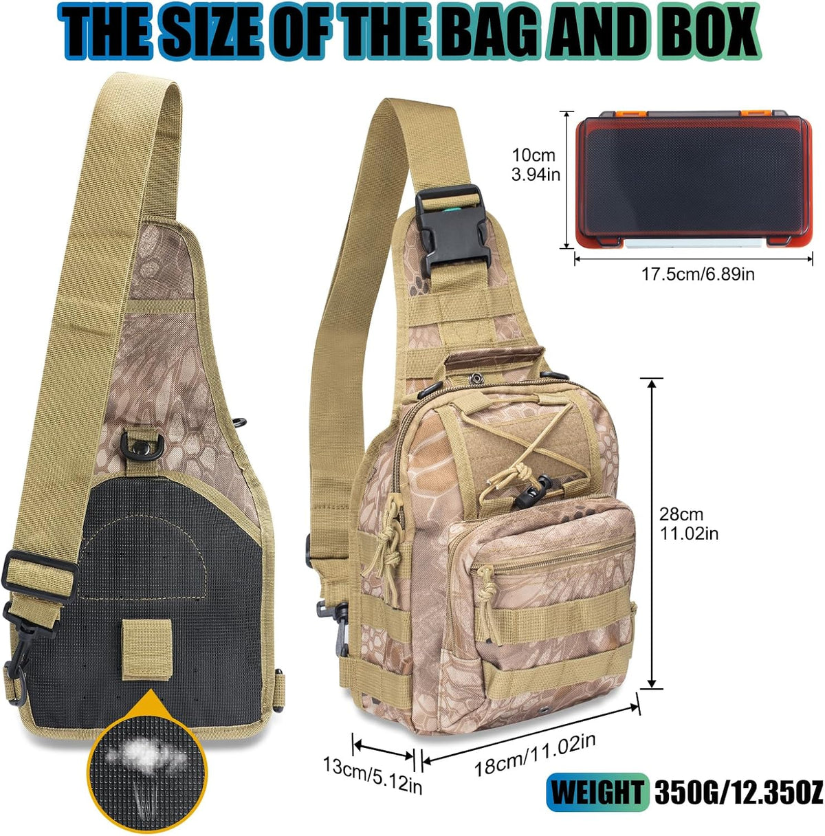 Waterproof Fishing Backpack with 2 Tackle Boxes, 2-Way Carry Design & Durable Material,Black, Khaki, Camo (Black with Two Tackle Boxes)