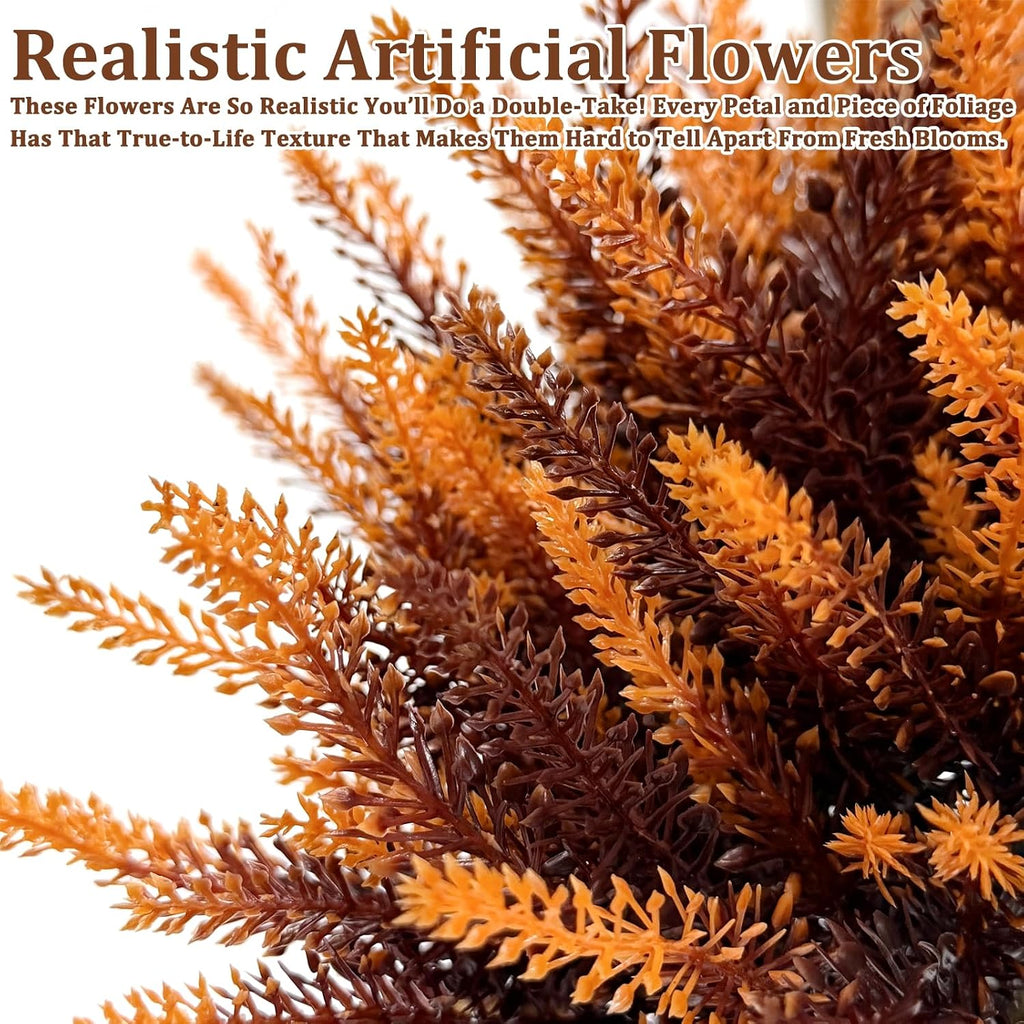 TURNMEON 10 Bundles Artificial Fall Flowers for Outdoors Fall Decorations
