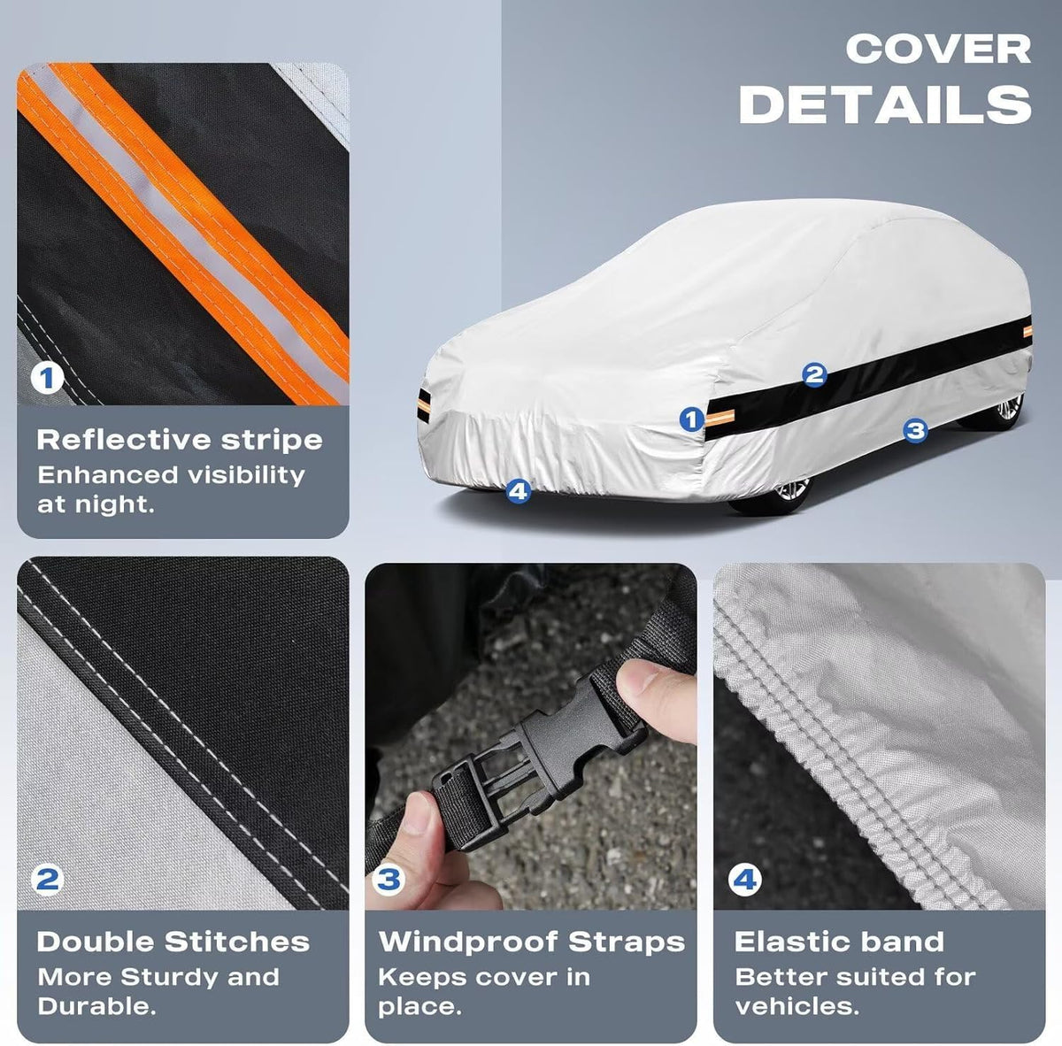 10 Layer Coupe Car Cover Waterproof All Weather for Automobiles,100% Waterproof Outdoor Car Covers Rain UV Protection.Custom Fit for Dodge Challenger,Ford Thunderbird,Pontiac Firebird,etc