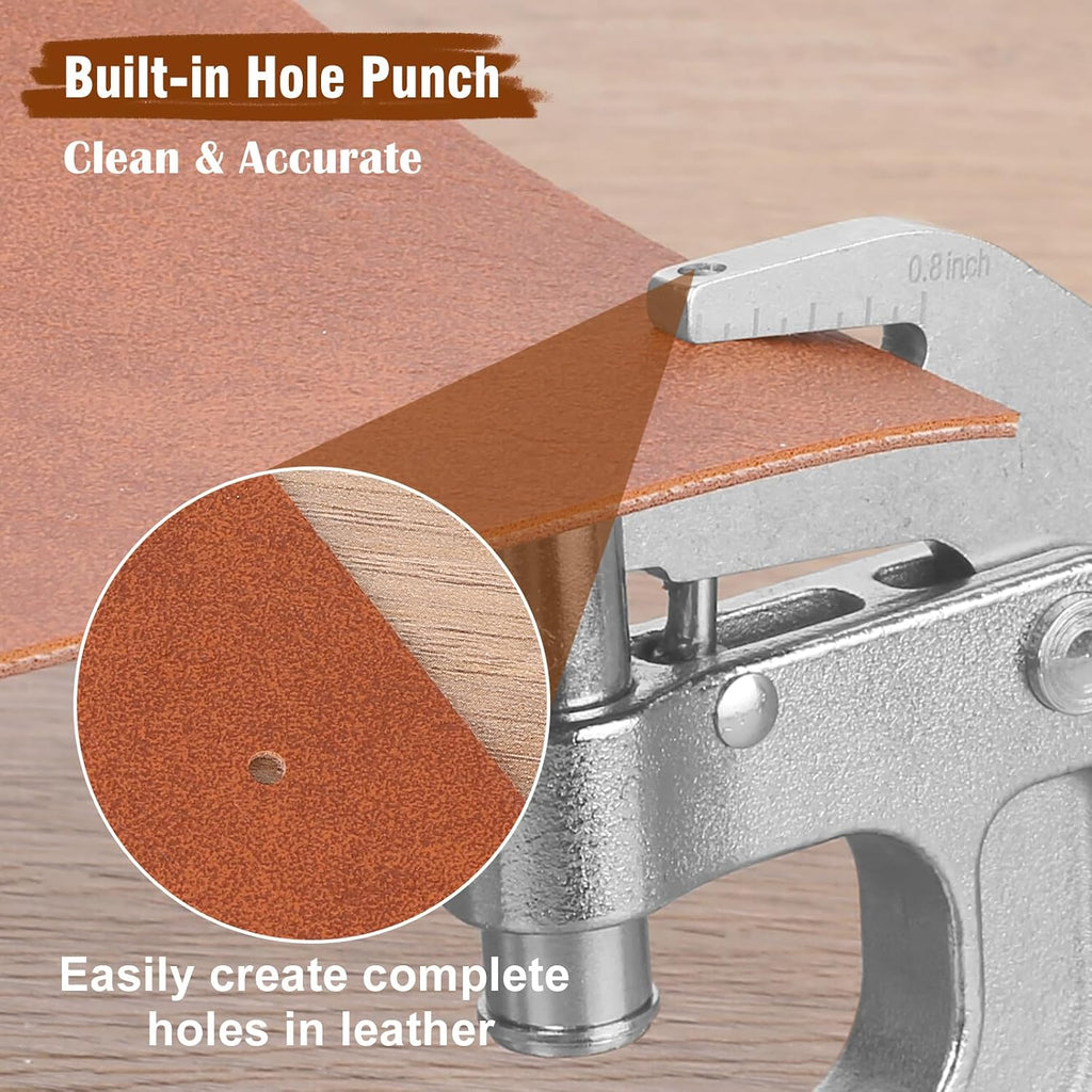 Leather Rivets Snap Buttons and Fasteners Kit - 40 Set 15MM Button Snap & 160 Set Rivets with Tool for Leather - 4 Colors Metal Snaps Rivet for Fabric Repair and Crafts, Jeans Wears, Jackets