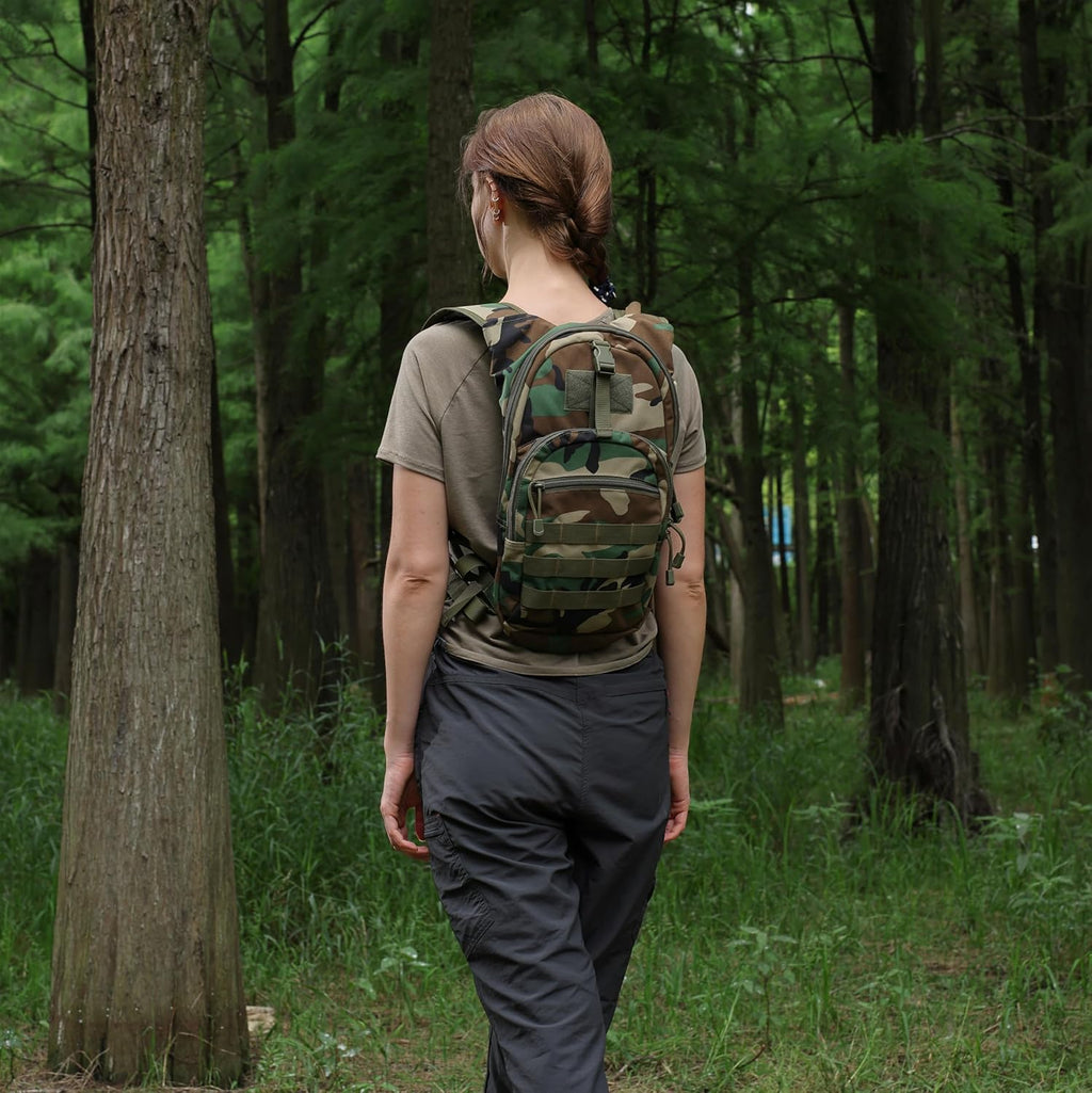 MARCHWAY Tactical Molle Hydration Pack with 2.5L TPU Water Bladder, Low-Profile Organized Military Backpack for Hiking, Cycling, Backpacking, Hunting, Running