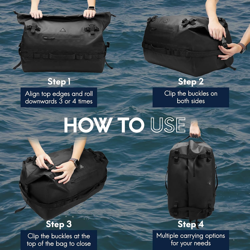 Haimont IPX7 Waterproof Roll-Top Dry Duffel Backpack Bag