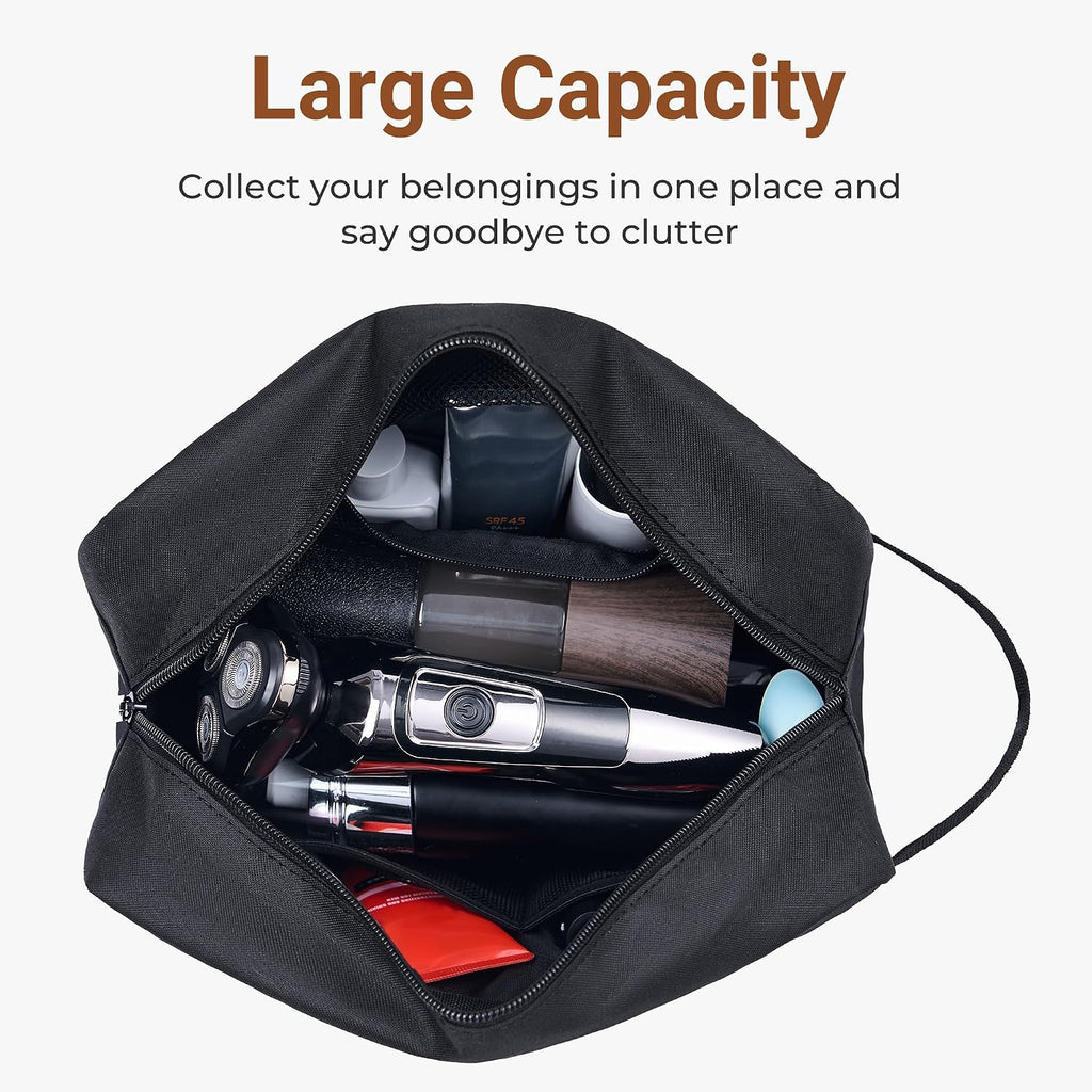 Elviros Hanging Toiletry Bag, Lightweight Travel Dopp Kit, Large, Black