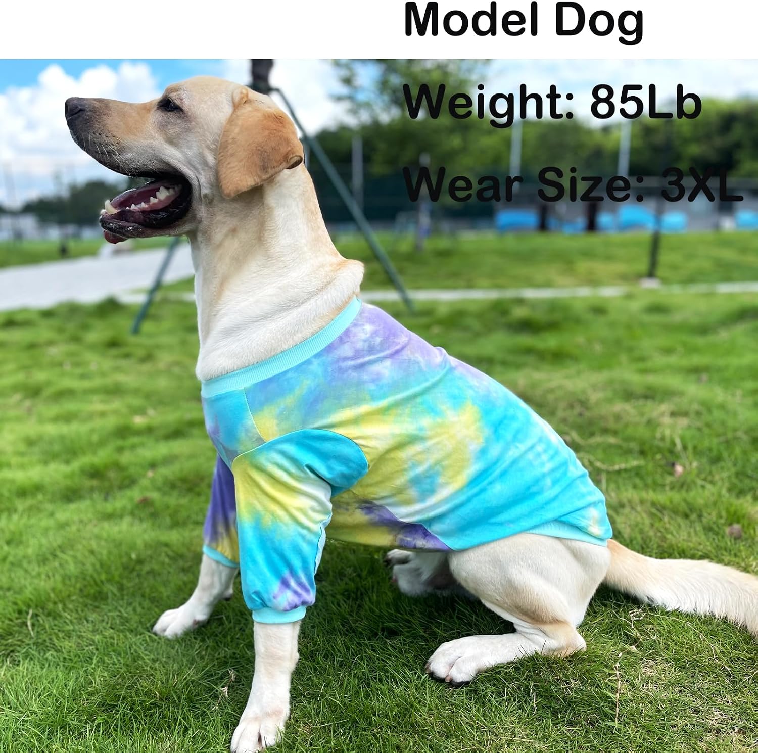 Tie Dye Dog Clothes for Extra Large Dogs Breathable Cotton Dog Shirt Dog Pajamas Big Dogs Boy Girl Blue 3XL
