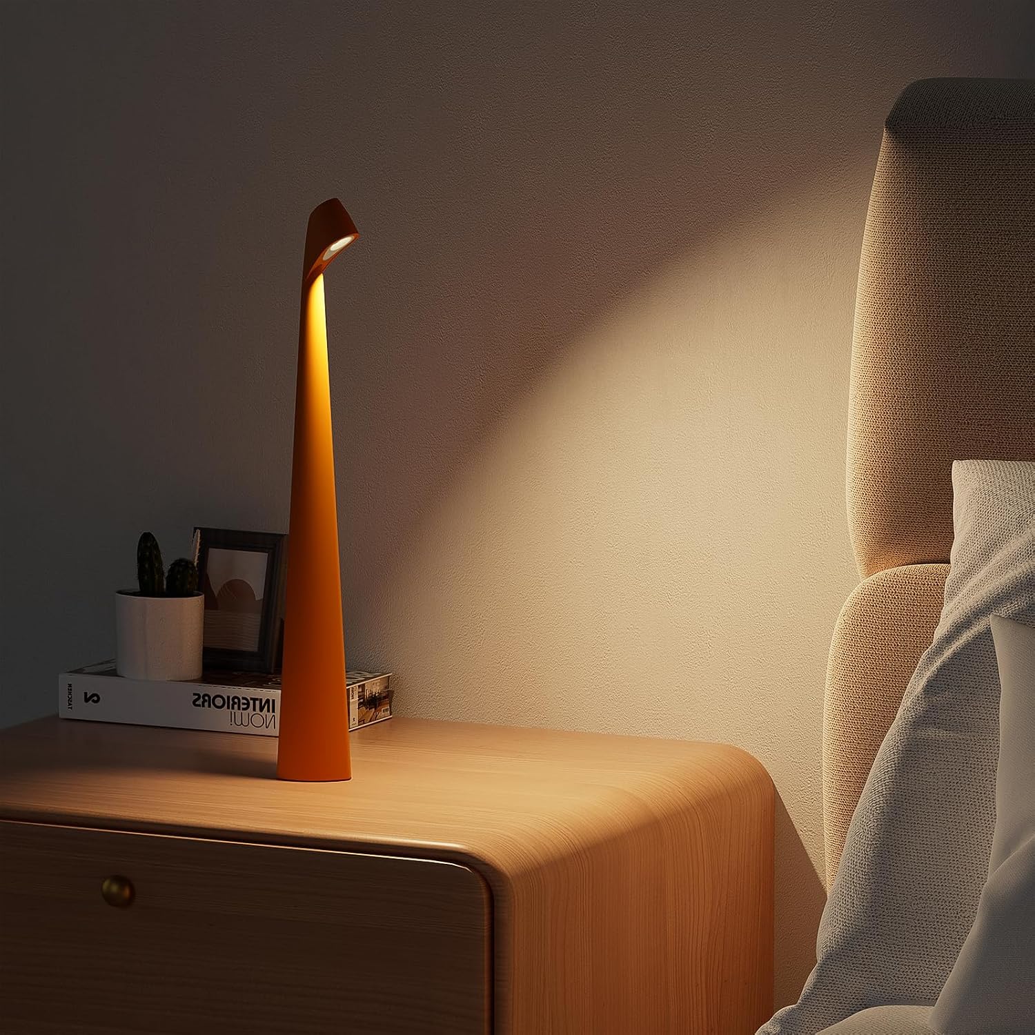 HAPYGI Cordless Rechargeable Reading Metal Table Lamp, 3-Level Brightness
