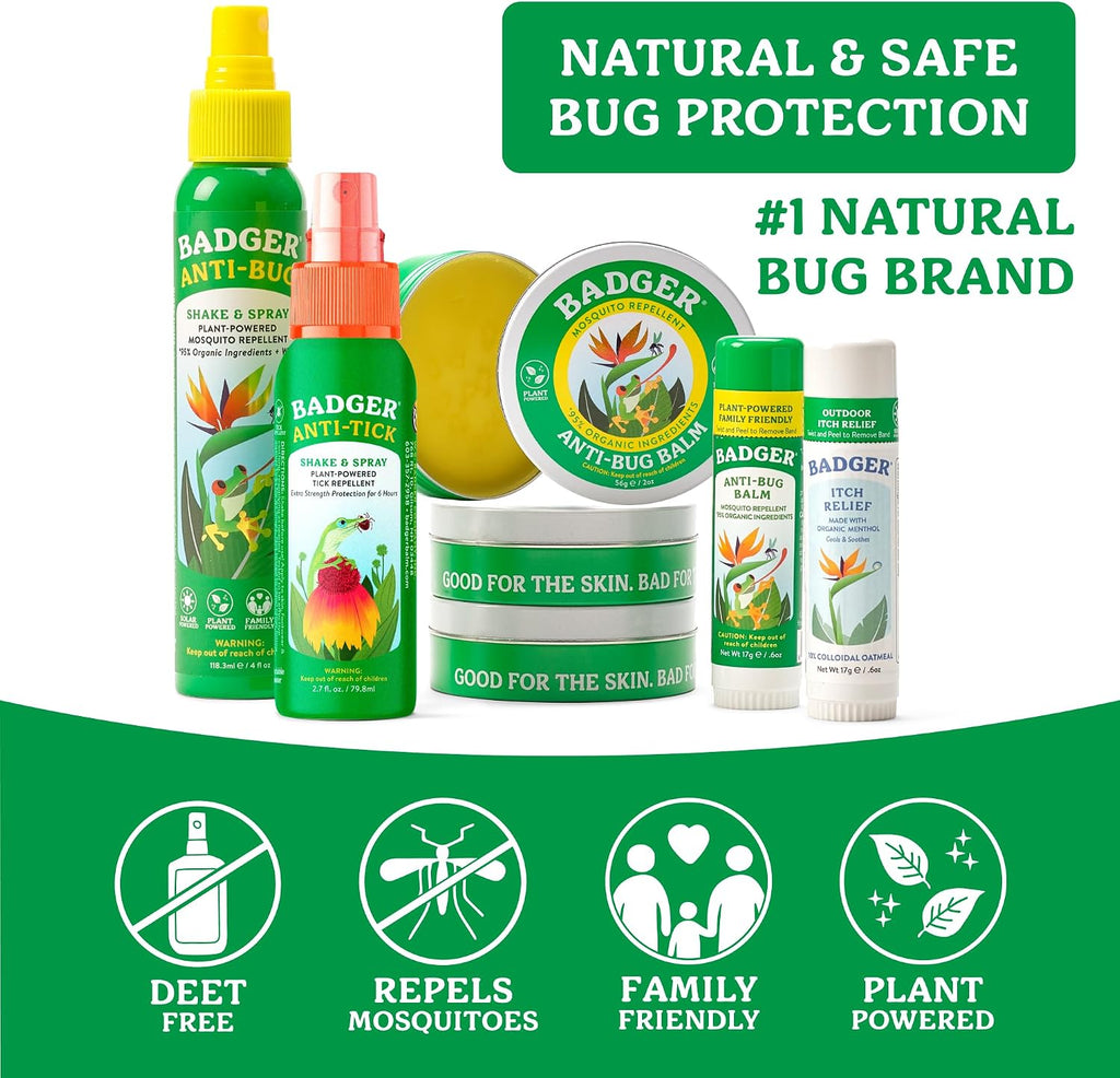 Badger Bug Spray, DEET-Free Citronella, Non-Toxic, Vegan, 4 fl oz 2-Pack