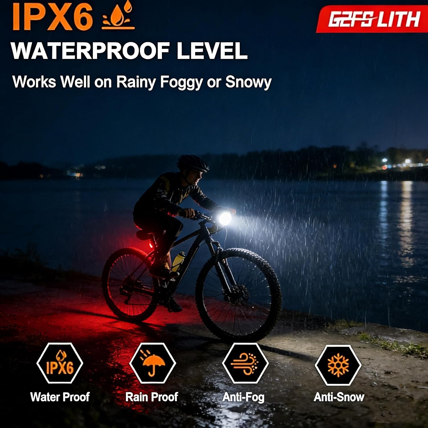 Bicycle Front & Rear Lights, Type-C Rechargeable LED Bike Light Set, IPX6,Waterproof Flashlight for Night Riding, Safety Headlight Taillight, Kids Girls Children's Bicycle Accessories