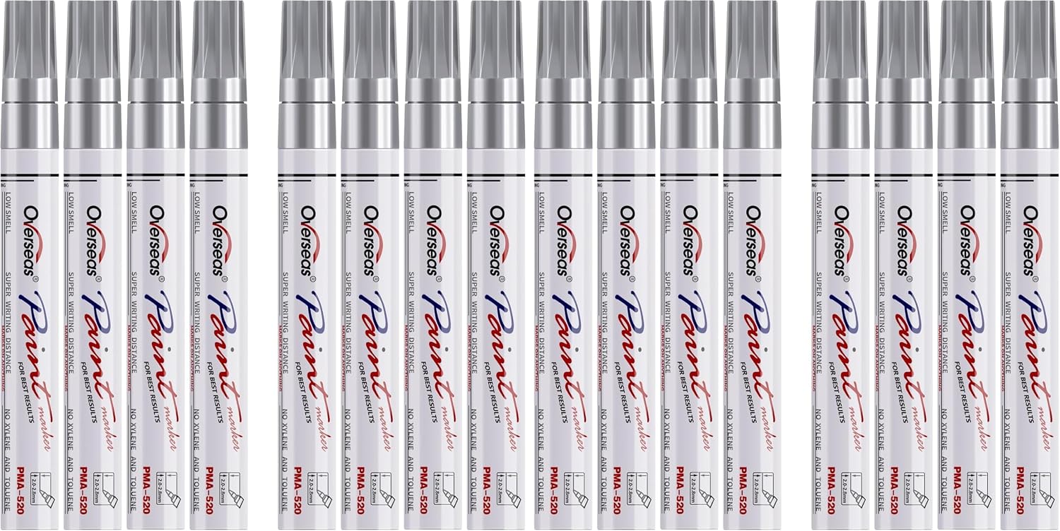 Overseas 8 Red Paint Pens Permanent Markers, Oil Based Paint Markers