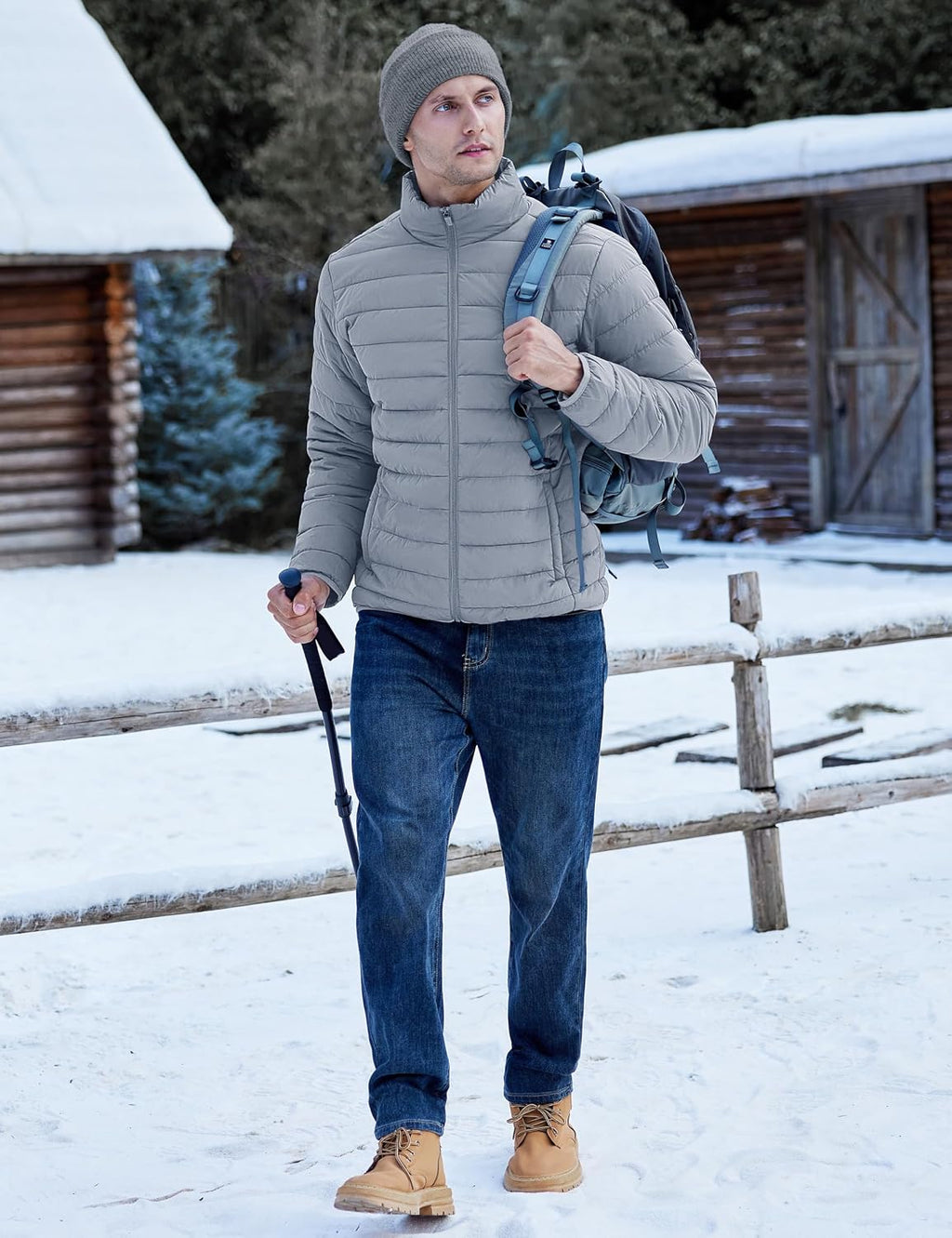 TACVASEN Men's Lightweight Puffer Jacket Quilted Insulated Winter Coat
