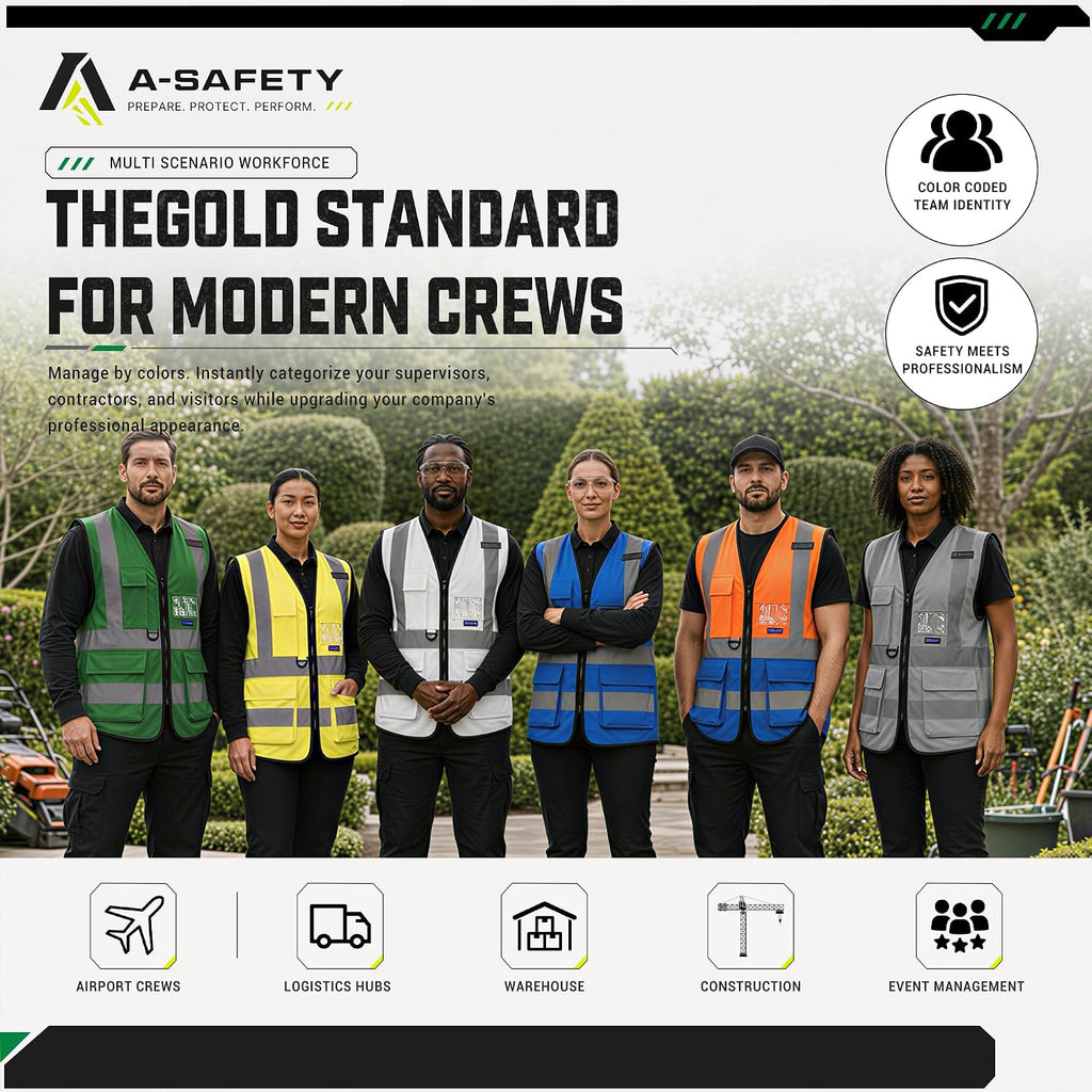 A-SAFETY High Visibility Reflective Safety Vest Customize Logo (XS-8XL)