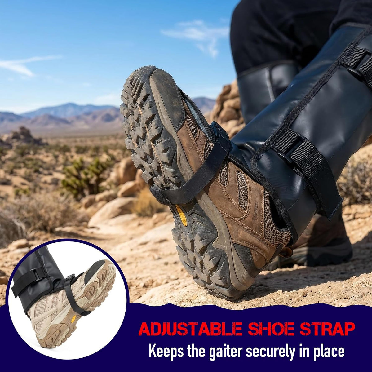 Nomad USA Waterproof Leg Gaiters for Men & Women – Adjustable Lightweight Leg Guards for Snake Bite Protection, Hiking, Hunting, Trekking, Fishing, Climbing & Gardening – 1 Pair