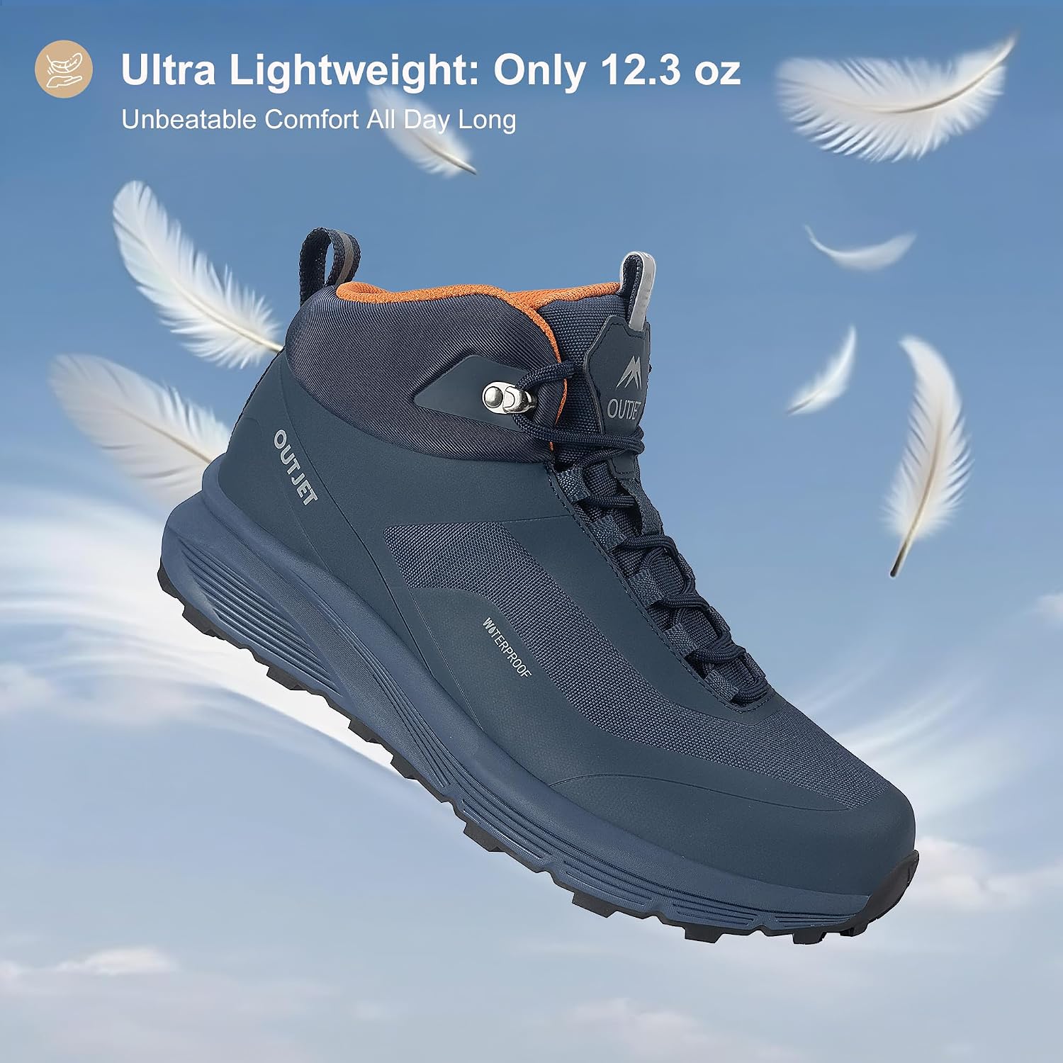 Men's Waterproof Hiking Boots Lightweight Comfortable Outdoor Walking Trail Boots Shoes