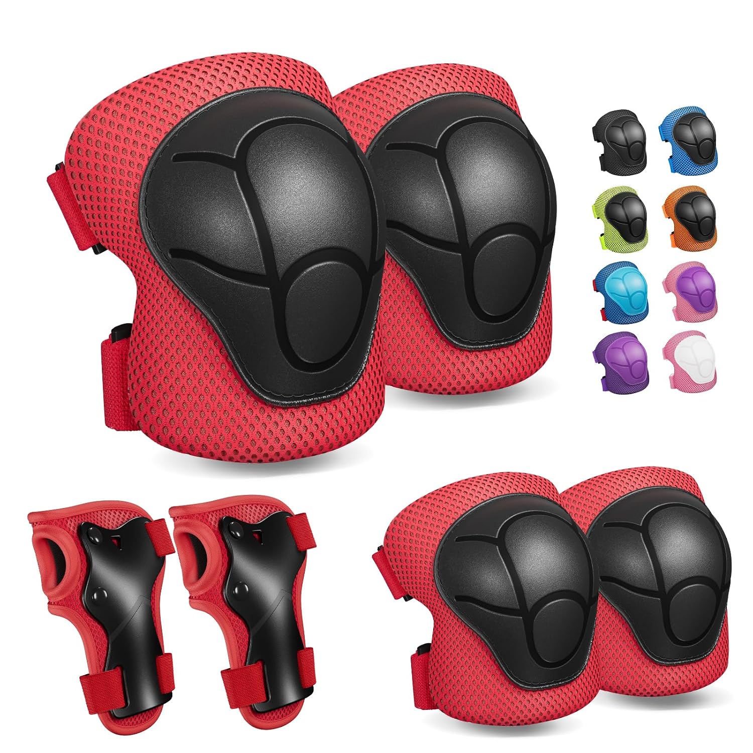 CKE Toddler Knee Pads and Elbow Pads with Wrist Guards for Kids, Black S
