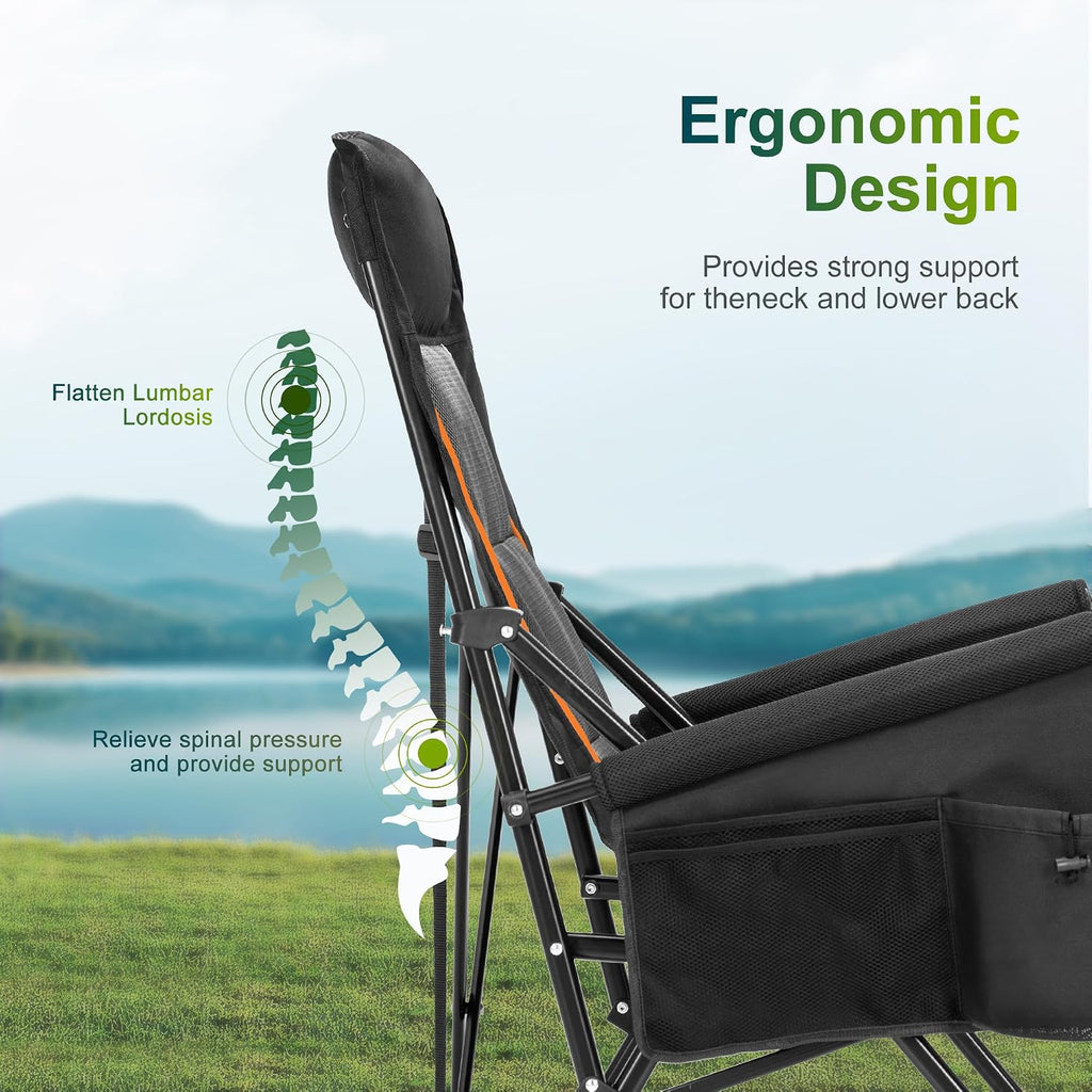 ALPHA CAMP Oversized Camping Chair for Adult Lawn Chair for Outdoor Camping