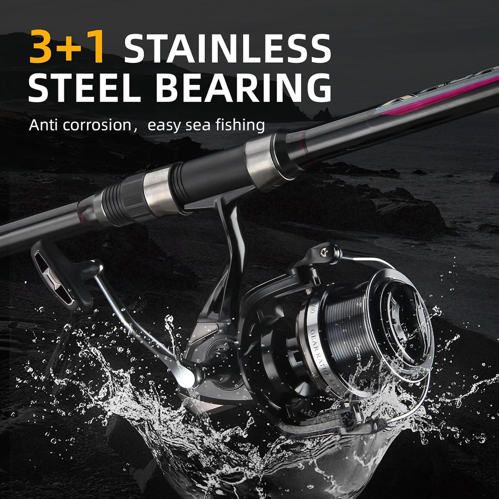 Big Game Surf Spinning Fishing Reel, 44Lbs Max Drag Saltwater Fishing Reels