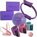 Yoga & Pilates Kit for Women – 9-in-1 Home & Studio Fitness Set with Yoga Blocks, Pilates Ring, Resistance Bands, Pilates Ball & More – Pink & Purple Workout Essentials for Yoga, Pilates & Stretching