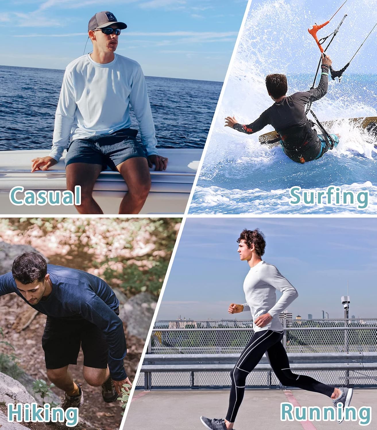 NORTHYARD Men's Sun Hoodie Long Sleeve Fishing Shirts UPF 50+ Rash Guard