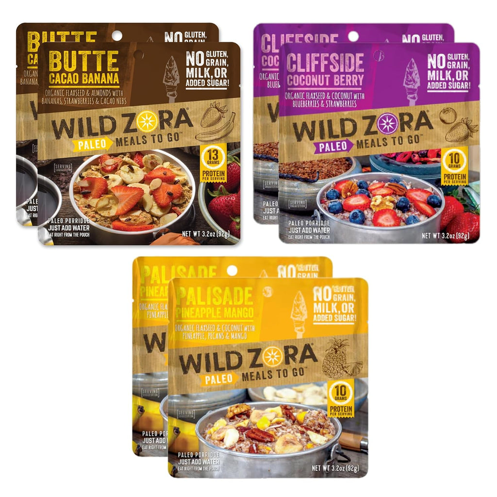 Wild Zora Paleo Freeze Dried Meals for Backpacking & Camping - Healthy Gluten Free & Grain Free Camping Meals/Backpacking Food + No Added Sugar - Great for Travel (Palisade Pineapple Mango 2-pack)