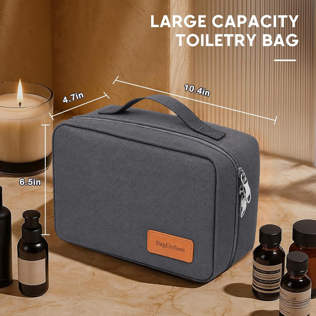 Birthday Gifts for Women Men,Travel Essentials Toiletry Bag Kit Case- Grey