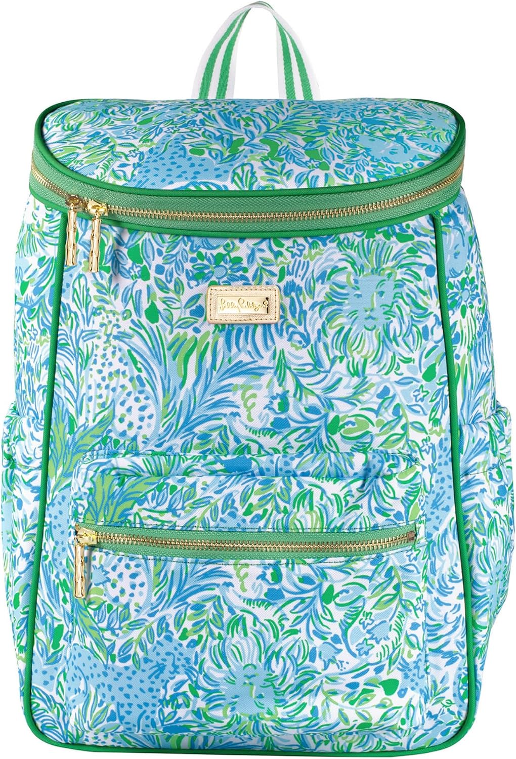 Lilly Pulitzer Insulated Backpack Cooler Large Capacity, Green Portable Soft Cooler Bag for Picnics, Beach, Pool, Hiking, Dandy Lions
