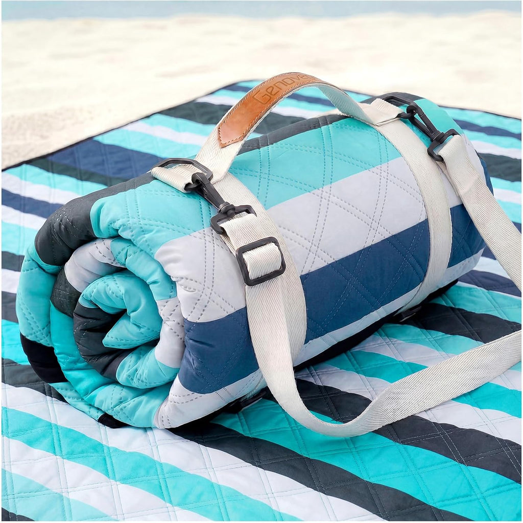 Genovega Waterproof Picnic Blanket Beach Outdoor Camping Mat Rug Extra Large Foldable Cute Big Travel Essential Accessories Gift Park Patio Lawn Garden Grass Play Music Festival Concert Must Have