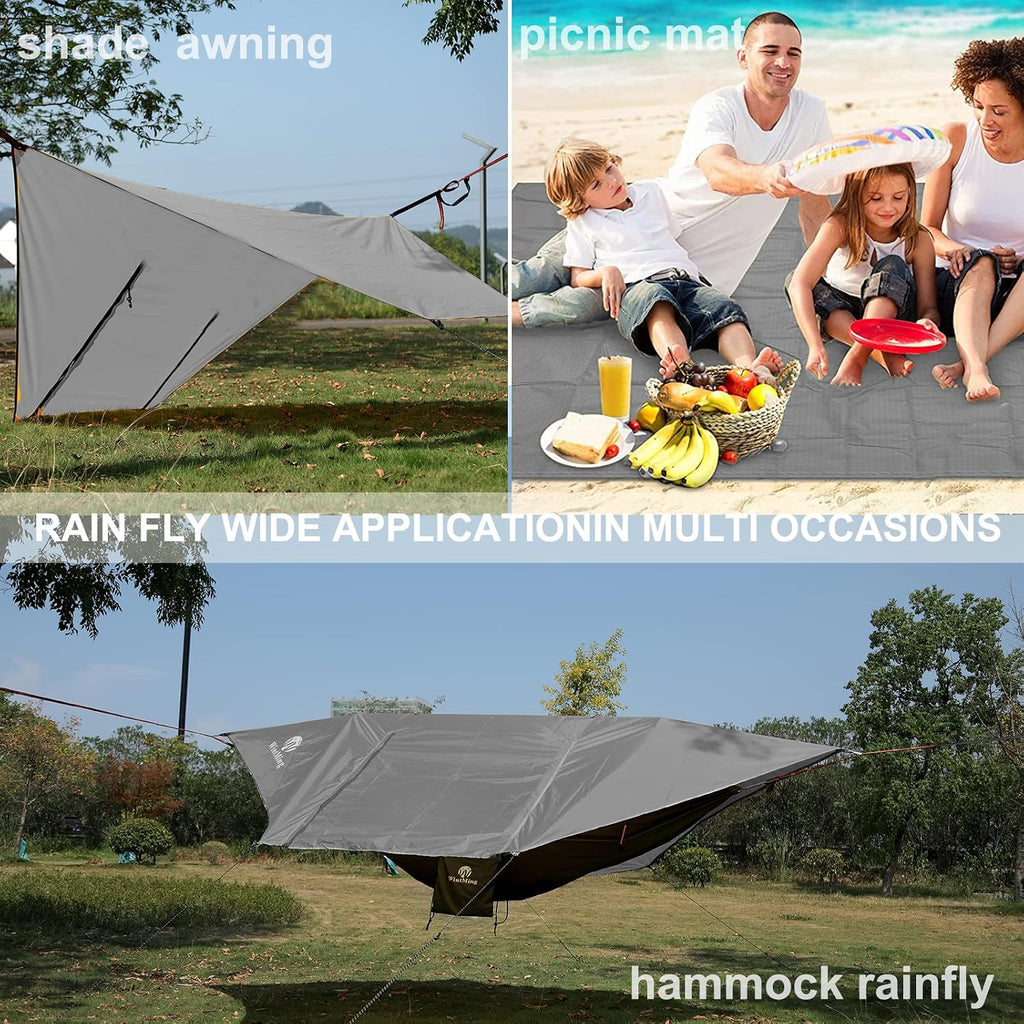 WintMing Hammock with Mosquito Net and Rain Fly Cover 3 in 1 Camping Hammock Tent 440lbs Load