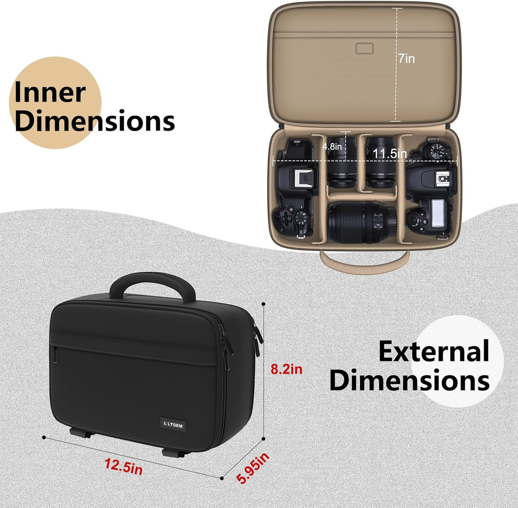 Camera Bag for Canon/Sony/Nikon DSLR SLR Camera and Multiple Lens Navy