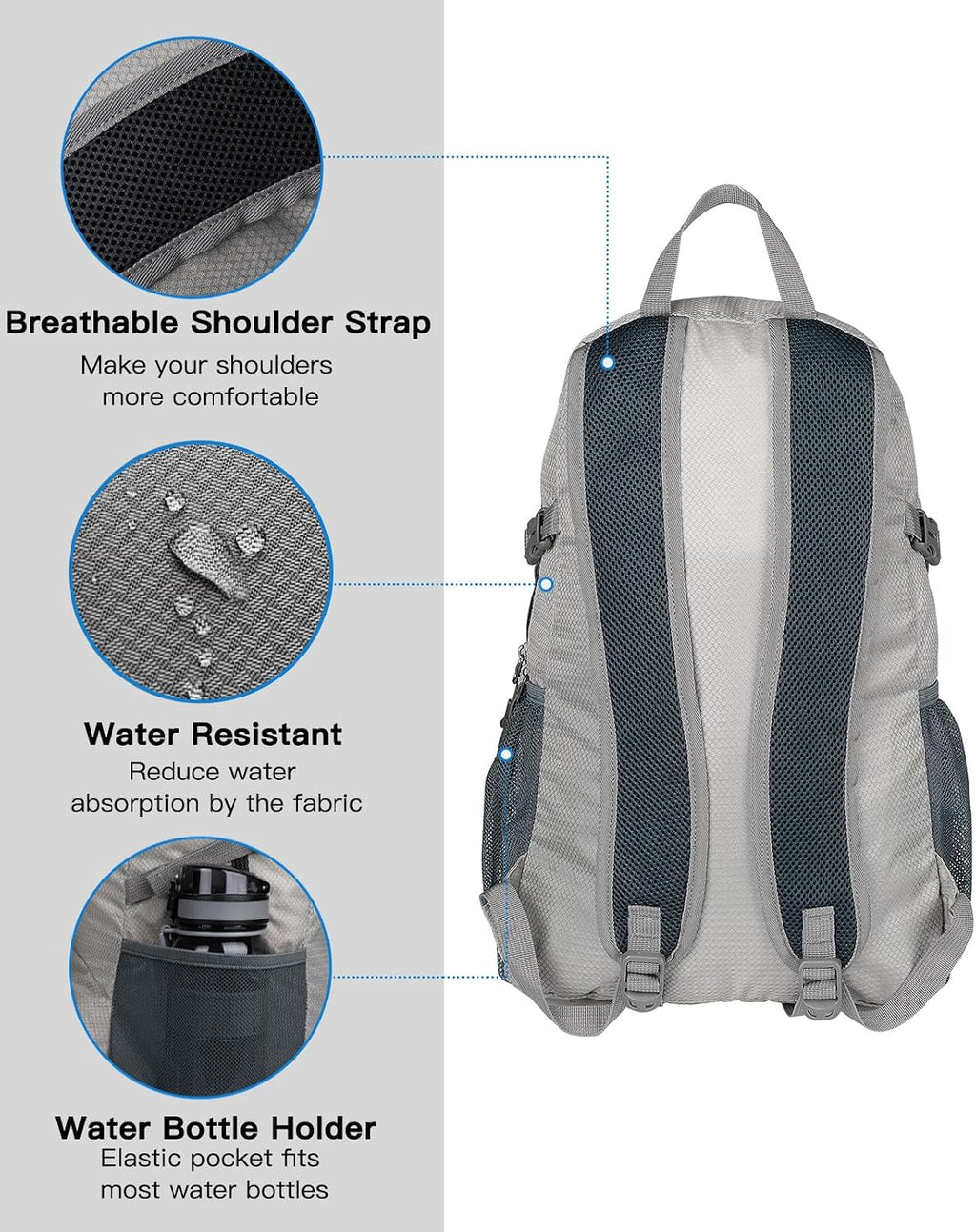 WATERFLY Small Lightweight Packable Backpack: 20l Hiking Daypack Man Woman