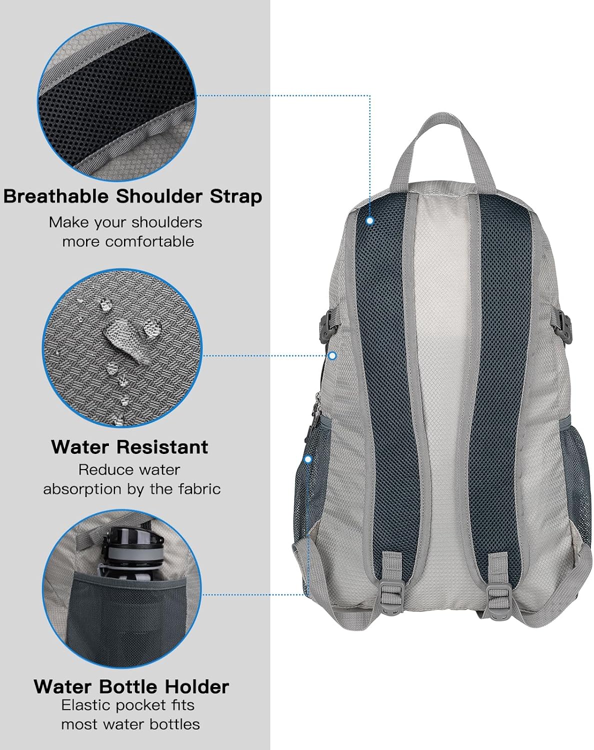 WATERFLY Small Lightweight Packable Backpack: 20l Hiking Daypack Man Woman