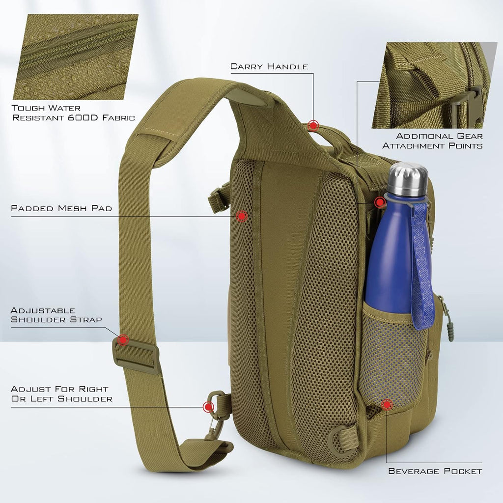 KastKing Blowbak Fishing Sling Bag, Fishing Backpack with Rod Holder
