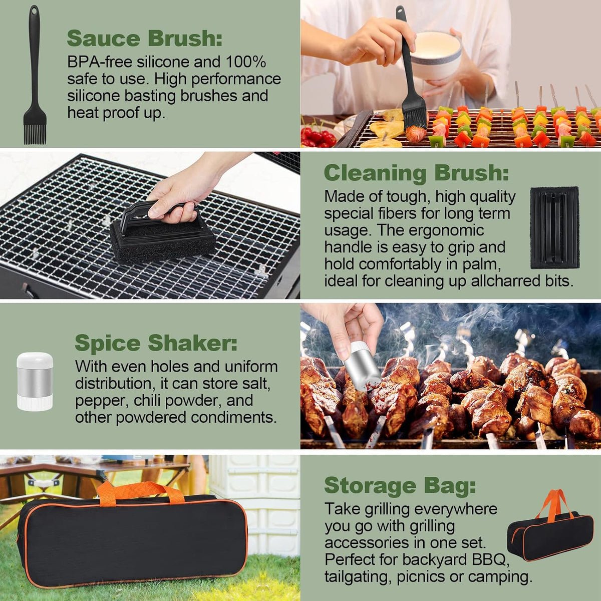 EWFEN 35PCS Griddle Accessories Kit, Flat Top Grill Accessories Set for Blackstone and Camp Chef, Grill Spatula Set with Enlarged Spatulas, Basting Cover, Scraper for Outdoor Barbecue