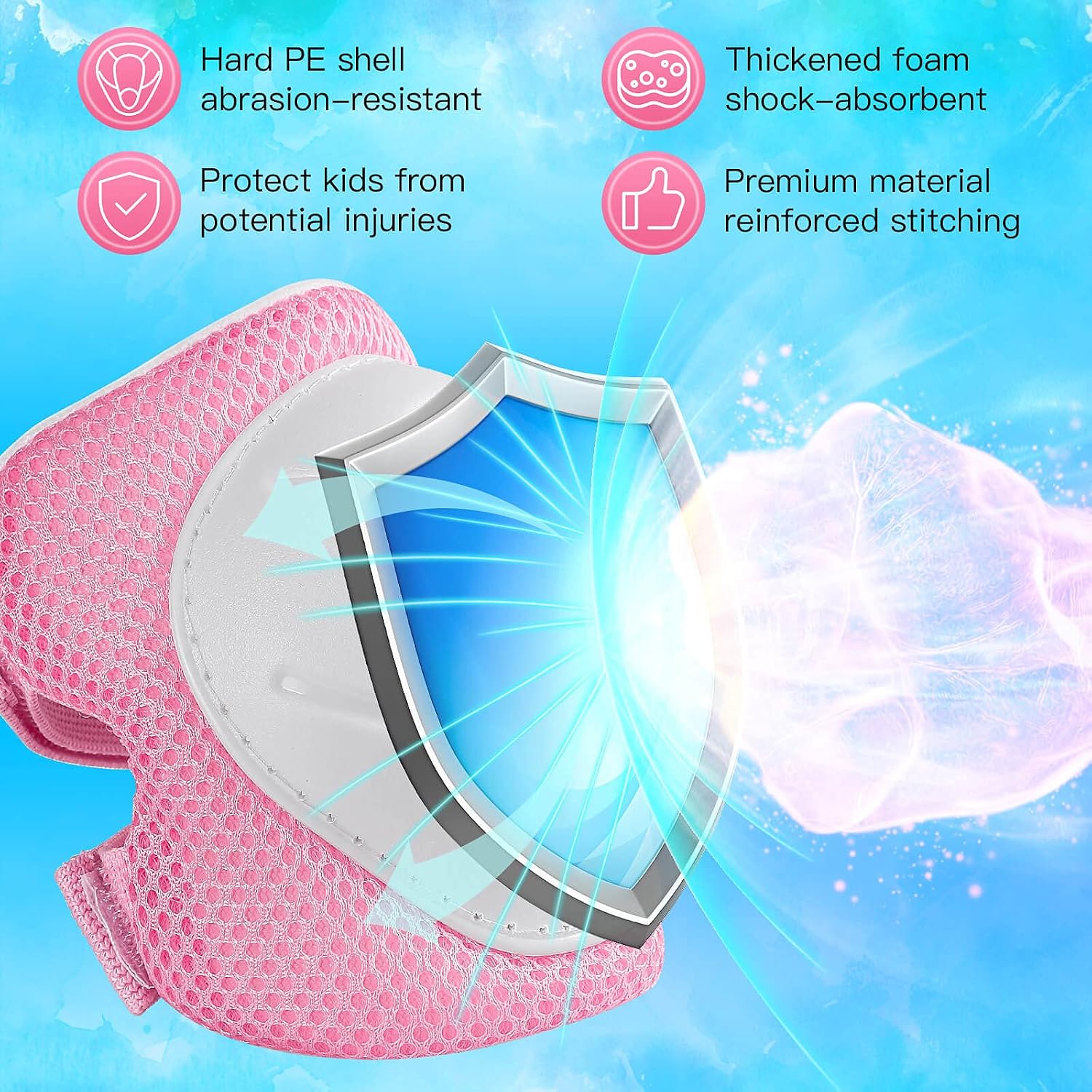 Wemfg Kids Protective Gear Set Knee Pads for Kids 3-14 Years Toddler Knee and Elbow Pads with Wrist Guards 3 in 1 for Skating Cycling Bike Rollerblading Scooter