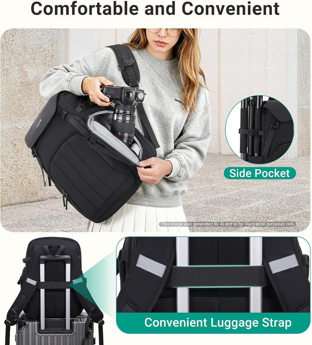 MOSISO Camera Bag, DSLR/SLR/Mirrorless Photography Backpack, Black