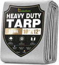 16 Mil 10x12 FT Heavy Duty Waterproof Tarps for Outdoor, Silver