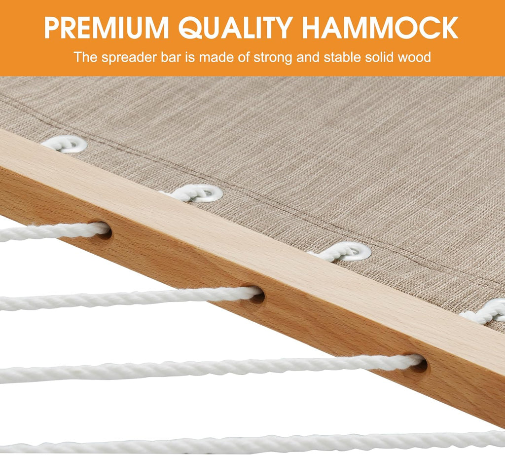 Lazy Daze Double Olefin Quick Dry Hammock with Spreader Bar for Outdoor