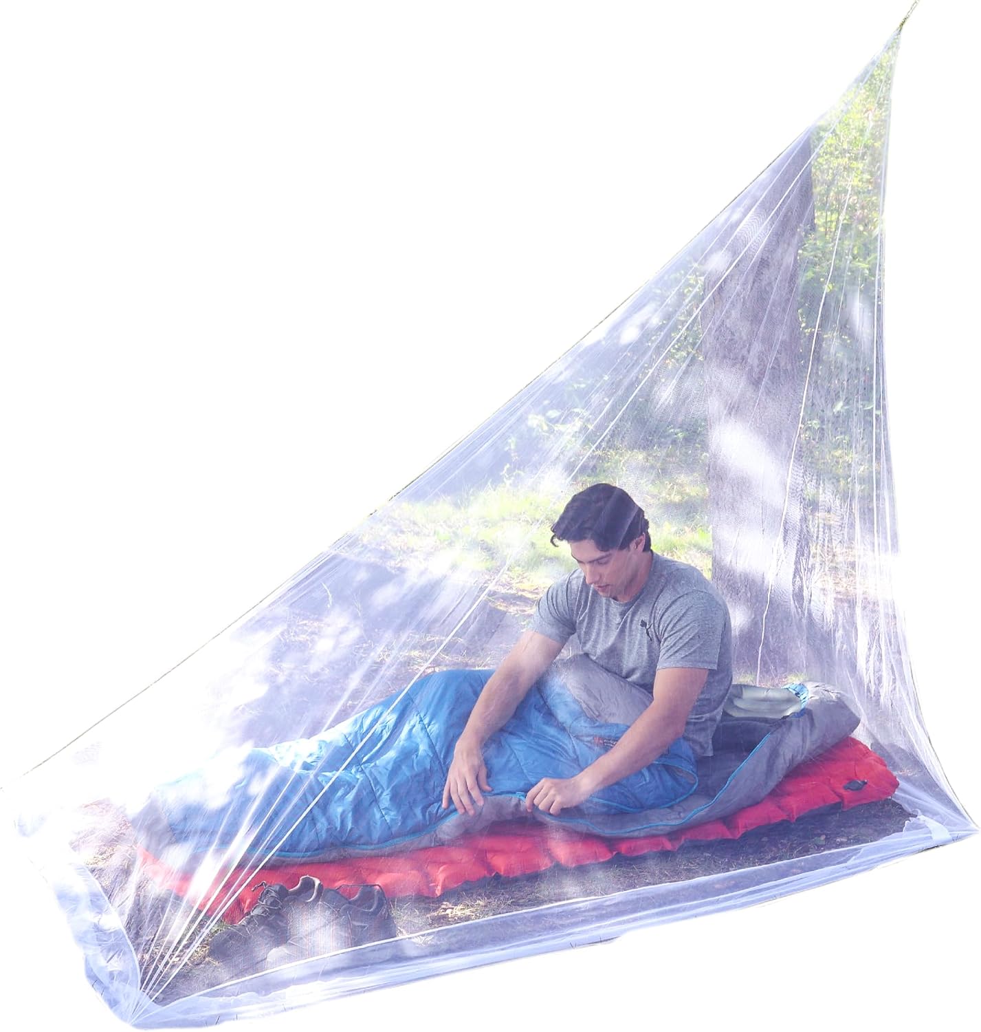 Coghlan's Hiker's Rectangular Mosquito Net – Lightweight Mesh Shelter for Camping, Backpacking, and Outdoor Insect Protection – Includes Corner Rings and Carry Bag – 79”H x 83”L x 57”W
