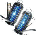 TYPEC 2 Pack Solar Bug Zapper, 3 Solar Charging Panels, 4200V Mosquito Zapper, Auto On/Off LED Light, IP67 Waterproof, USB-C & Solar Powered, Indoor Outdoor Insect Killer for Yard Patio Garden