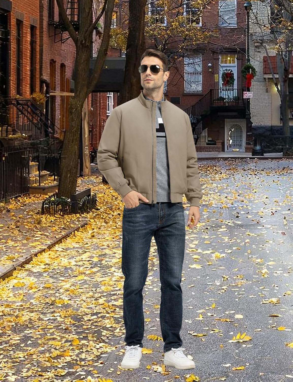 TBMPOY Men's Winter Jackets Bomber Padded Casual Windbreaker Warm Fall Coat
